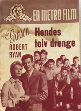 Her Twelve Men Greer Garson Robert Ryan Barry Sullivan 1954 Danish Movie Program