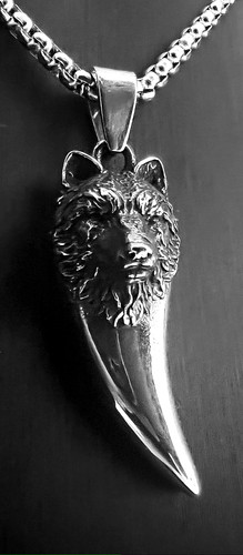 Wolf hund zahn anhänger - wolf,