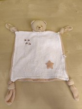 Schmusetuch Tedi Bär hellbraun/weiß Waffeloptik Kuscheltuch Schnuffeltuch 