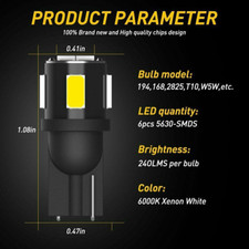 10 X T10 W 5W 4SMD CANBUS LED Lampen Standlicht Innenraum Glassockel Licht Weiß