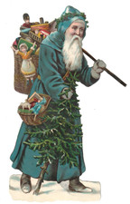 XL Oblate Scraps die cut H. & S. 1361 Santa Weihnachtsmann top 20cm/2