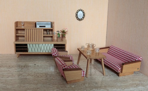 Puppenmöbel wohnzimmer 60er - puppenmöbel,