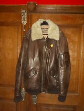 Rockabilly Lederjacke Fliegerjacke vintage Größe L Lammfellkragen