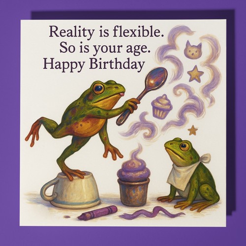 Frosch philosoph happy - -,