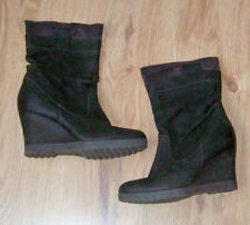  MALLY Italy? Stieffeletten?Wildleder Keilabsatz Plateau 39 schlamm TOP bequem
