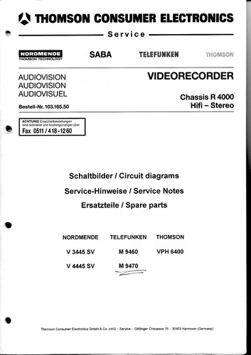 Telefunken chassis r 4000 - r,