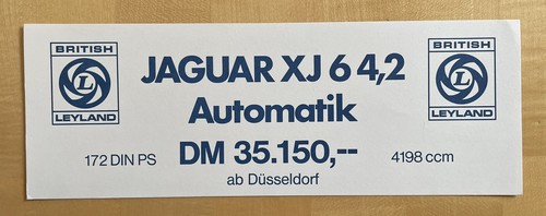 Verkaufsschild jaguar 4 2 - verkaufsschild, 6