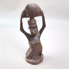 Afrikafigur Holzoptik afrikanische Frau Krug Trog Holz Holzfigur 17cm Skukptur