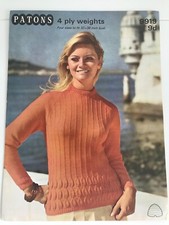 Damen Struktur Pullover vorne + hinten STRICKMUSTER Panel Pulli Patons 9919