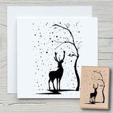 Stempel Hirsch im Schnee -