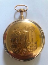 Gold Spindel Uhr mit Schlag