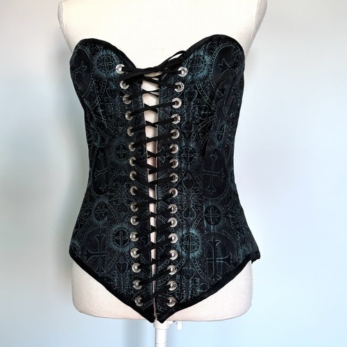 Steel boned corset overbust - steel,
