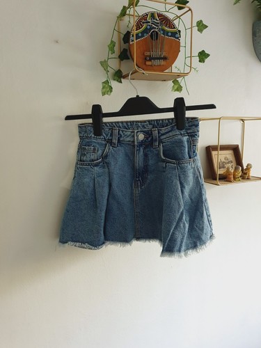 Mädchen denim plissee - denim,