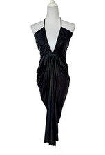 Rick Owens Lilies Scarlett Kleid Jersey Neckholder Midi XS