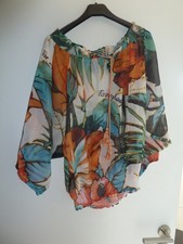 DESIGUAL - Super sexy luftig leichte Damen Carmen Bluse Tunika Gr. S - Bunt  WOW