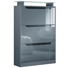 Schuhschrank Schuhkipper Diele Flur Schrank Space Anthrazit Hochglanz Naturtöne