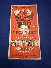 alte Landkarte Berner Oberland Schweiz Excursionskarte Meiringen Hotel Brünig