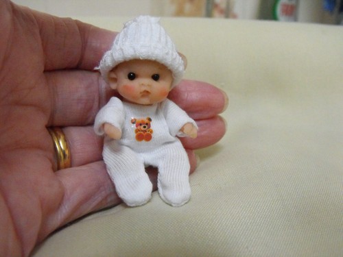 Ooak puppenhaus miniatur baby - puppenhaus,