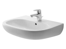 DURAVIT D-Code Waschtisch, ohne Spezialglasur, Hahnloch mittig, mit Überlauf - B