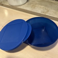 Tupperware C 140 Mediterrano Schüssel Box Servierschale blau ? 600ml mit Deckel