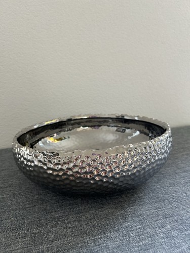 Dekoschale silber gehämmert - dekoschale,