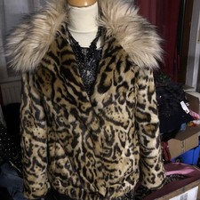Guess Los Angeles Jacke Fell Leo Pelzjacke Eu 38 Leoparden Plüsch Pelz 34/36