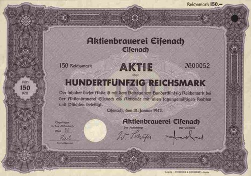 Aktienbrauerei eisenach 1942 - aktienbrauerei,