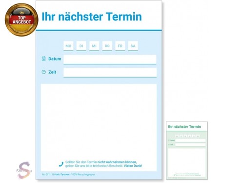 600 terminzettel praxis - terminzettel,