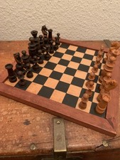 Vintage Wooden Chess Set With