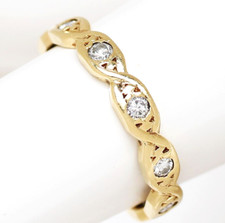 Memoryring Memory Ring 18 Karat 750 Gold Gelbgold 10 Brillanten 2,63 g Gr. 51