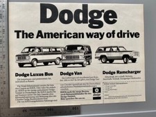 Dodge Ramcharger & Van/Bus Oldtimer Original Vintage Werbung 1979 Reklame advert