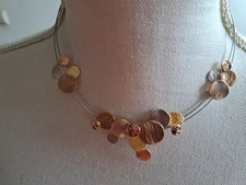 goldfarbenes Collier Kette Halskette Länge 40-48 cm neu