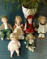 6 Puppen aus Porzellan Keramik