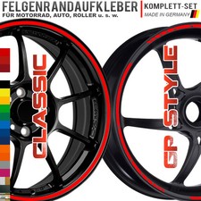 NEW! Felgenrandaufkleber Classic & GP Design STYLE Auto Motorrad Aufkleber