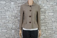 J CREW EDLES DAMEN REINES LEINEN TWEED FEST FREIZEIT BLAZER JACKETT TAUPE 36
