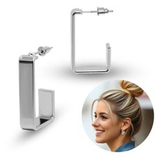 Rechteckige Silbercreolen