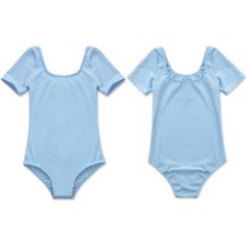 DE Kinder Ballettanzug Kurzarm Tanzbody Mädchen Baumwolle Ballett Trikot,Overall