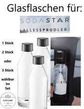 NEU Glaskaraffe Glasflasche für Sodastar Wassersprudler Sprudelwasser Sodawasser