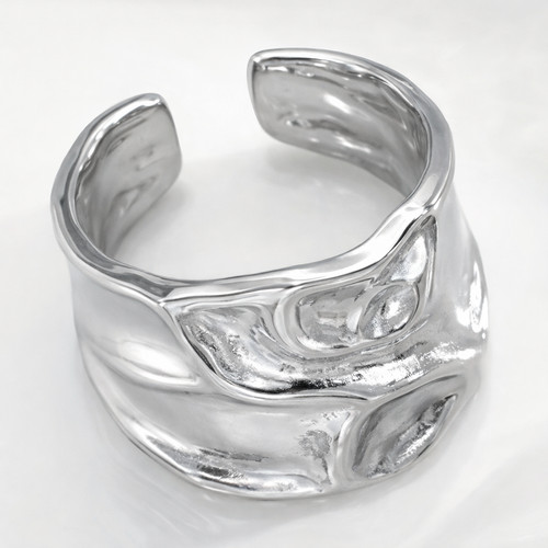 Damenring silber breit offen - breit,