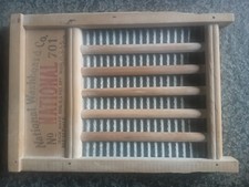 Altes Waschbrett 45 x 35-Rubbelbrett Zink, Blech, Holz, No 701 Musikinstrument
