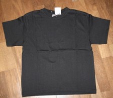 schwarzes uni Kurzarm T-Shirt