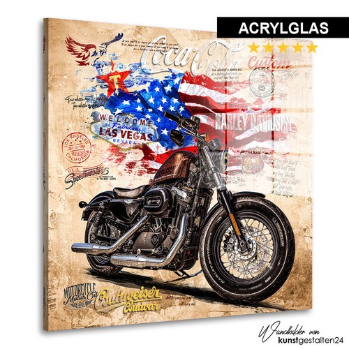 Acrylglas wand bild harley - wand,