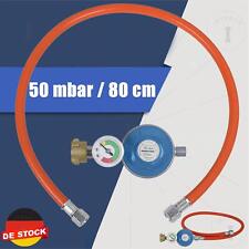 Gas Schlauch + Druckminderer inkl. Manometer Gasregler 80CM Regeler Propan Butan