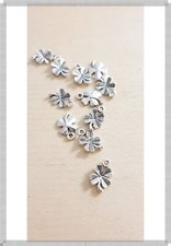 10 x Kleeblatt Glücksanhänger ♥ Schmuckherstellung Basteln Deko Charms Silber