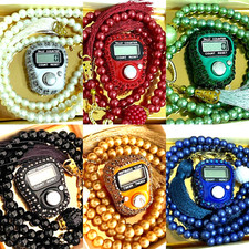 Handzähler Tesbih Counter Set Digital Tally mit Strass Steine+ Tasbih Kette 99er