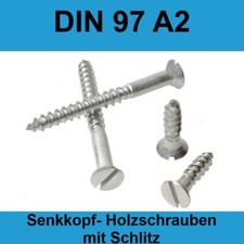 DIN 97 M3,5 A2 Edelstahl Senkkopf Holzschrauben mit Schlitz V2A mini Boot Model
