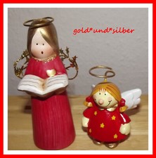 WEIHNACHTEN zwei HÜBSCHE kleine DEKO Schutzengel ENGEL mit HEILIGENSCHEIN Advent