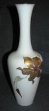 Heinrich Porzellan Vase Gold / Blütendekor Manufaktur Chiemsee