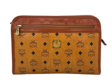 MCM Vintage Clutch Etui Pochette Kosmetiktasche Tasche Pouch Cognac Braun Cromer
