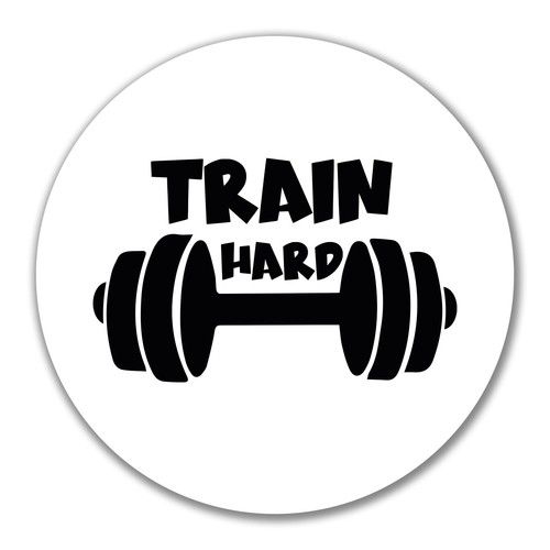 Aufkleber train hard hantel - aufkleber,